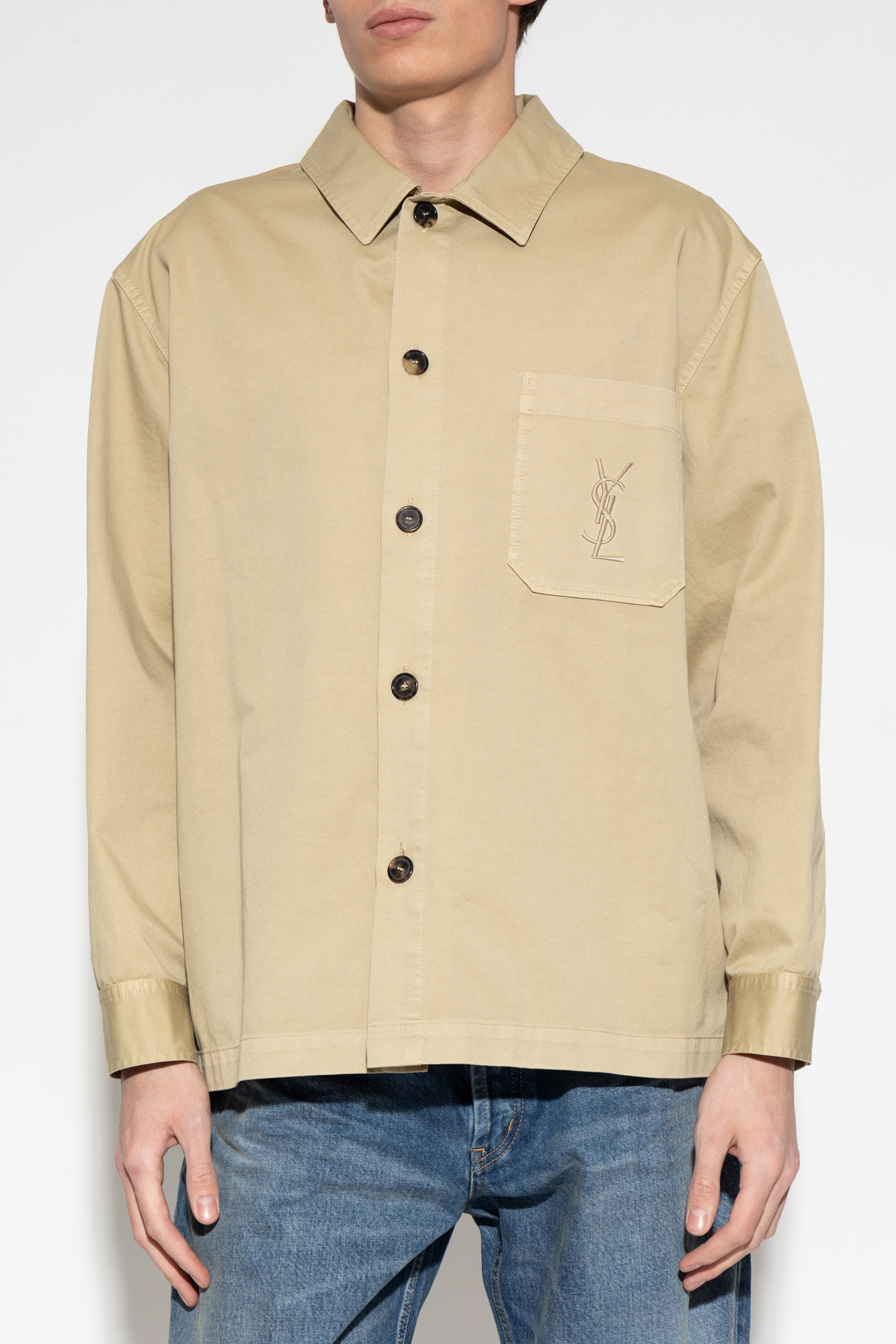 Saint Laurent Shirt with embroidered logo | Men's | Vitkac